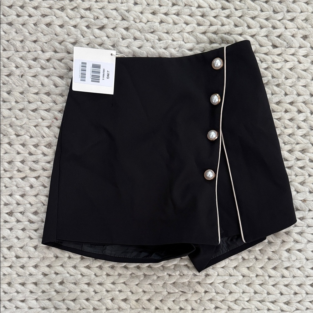 J.ING Black Skort with Pearl Accents